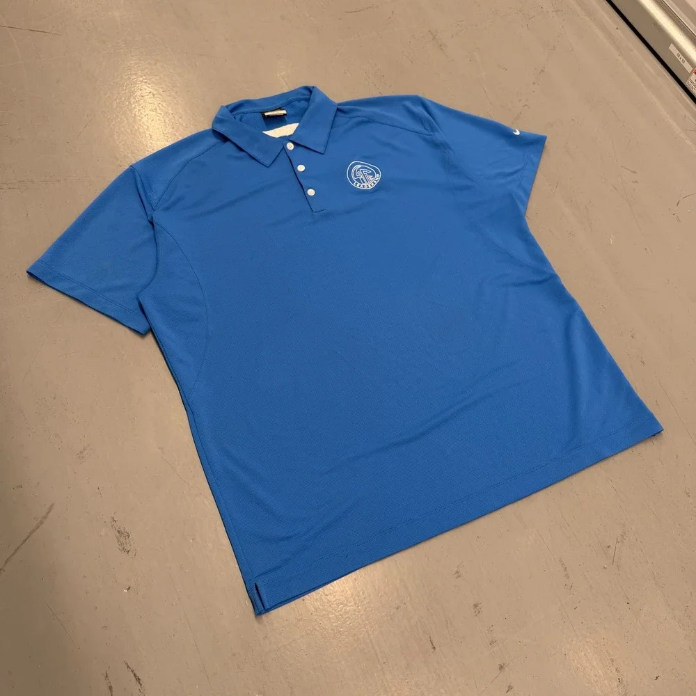 Nike Golf Dri-FIT Polo Shirt Royal Blue Logo Performance‎ Tour Men's XXL